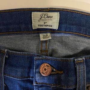 J. Crew 8" toothpick jean distressed petite